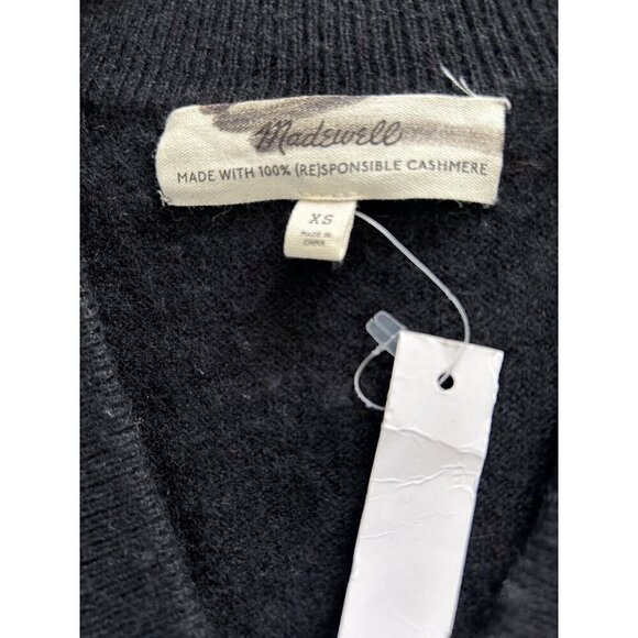 Madewell Warren (Re)sponsible Cashmere V-Neck Sweater Black Size XS - Picture 6 of 7